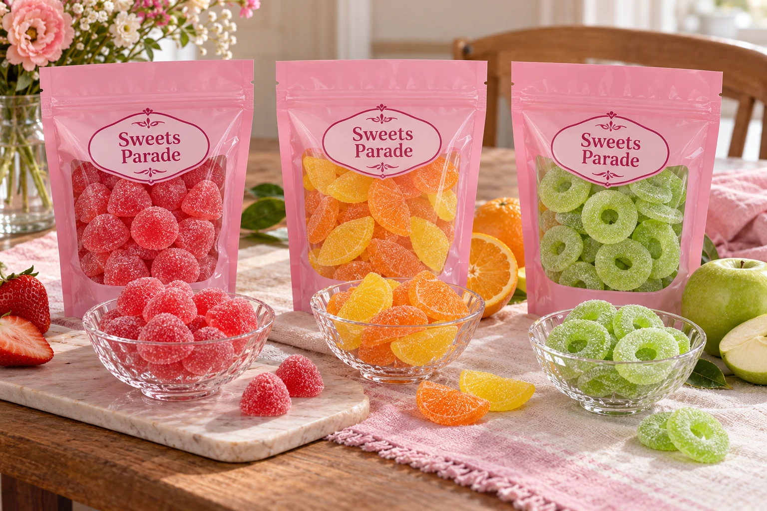 Fruit sweets and sugar confectionery collection